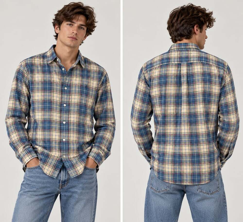 Ralph Lauren Plaid Shirt L Blue